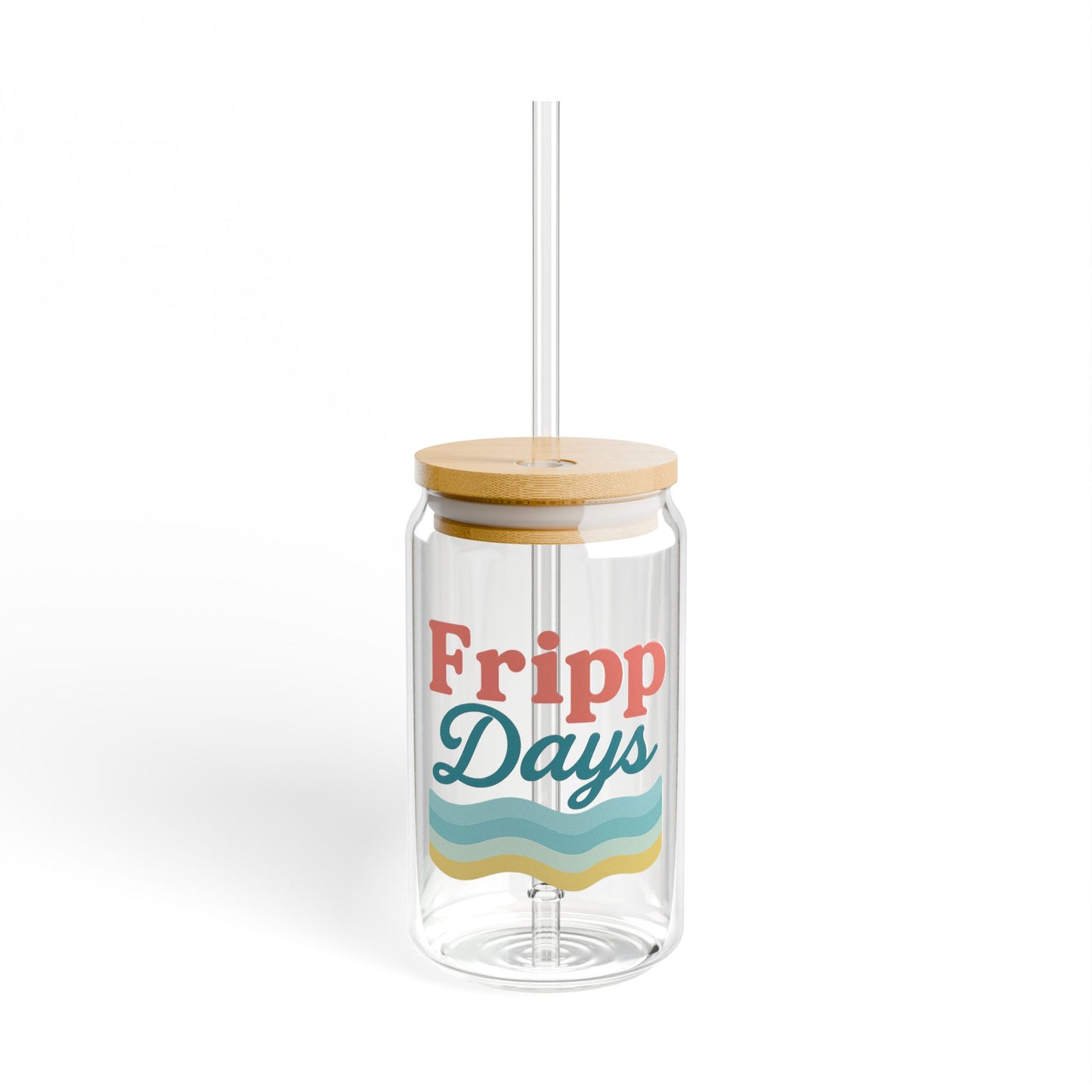 Fripp Days 16oz Reusable Glass – Coastal Sipper Cup