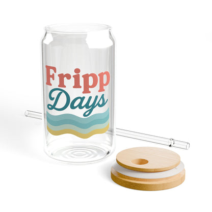 Fripp Days 16oz Reusable Glass – Coastal Sipper Cup