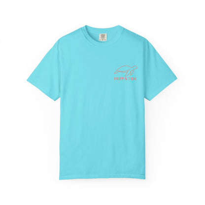 Fripp Island Sunset Turtle Tee – Island Outline Edition